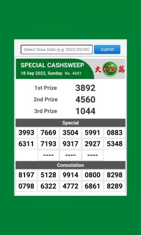 Live 4D Results для Android — скриншот 4