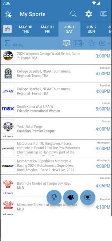 Live Sports TV Listings Guide для Android — скриншот 3