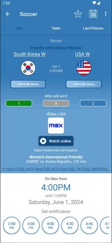 Live Sports TV Listings Guide для Android — скриншот 4