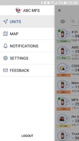 MFS Fleet Tracking для Android — скриншот 1
