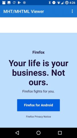 MHT/MHTML Просмотрщик файлов для Android — скриншот 2