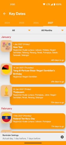 Malaysia Calendar — Calendar2U для Android — скриншот 4