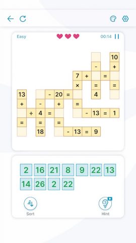 Математические кроссворды для Android — скриншот 2