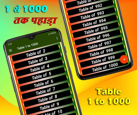 Maths Tables 1-1000 ( पहाड़ा ) для Android — скриншот 1