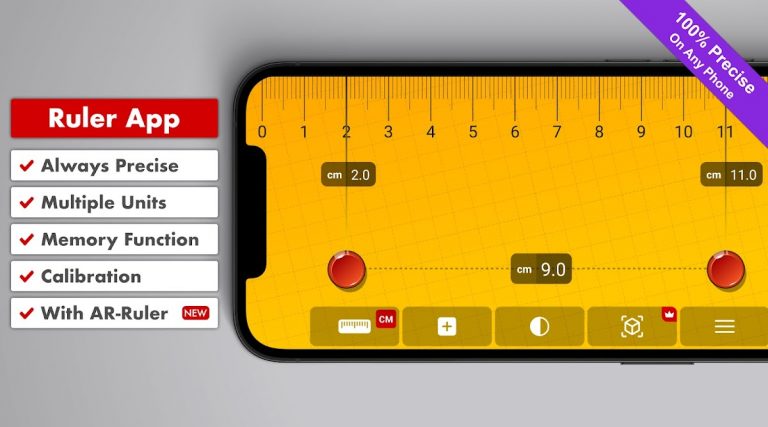 Линейка и измерительная лента для Android — скриншот 1