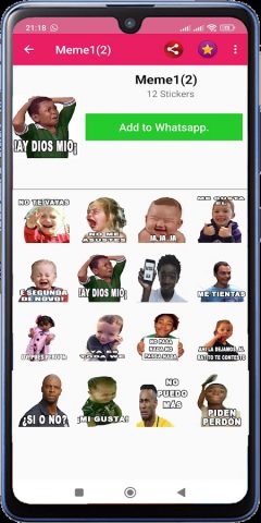 Memes Con Frases Stickers для Android — скриншот 2