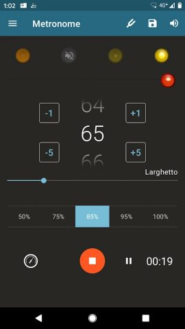 Метроном Ударов для Android — скриншот 2