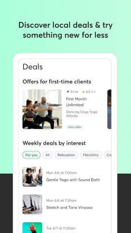 Mindbody: Fitness & Wellness для Android — скриншот 3