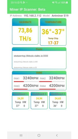 Miner IP scanner для Android — скриншот 2