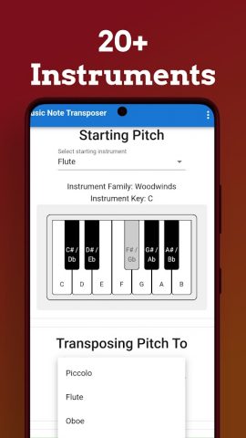 Music Note Transposer для Android — скриншот 3