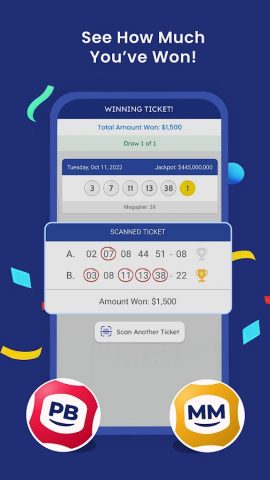 My Lotto USA: PB & MM Scanner для Android — скриншот 2