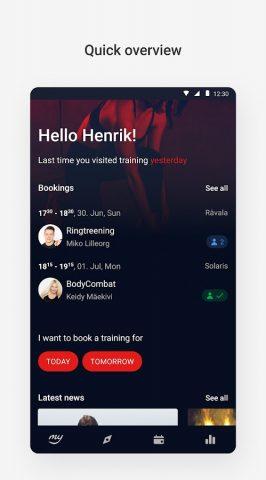 MyFitness для Android — скриншот 1