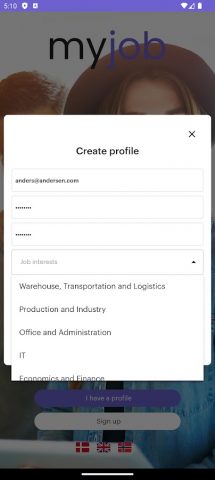 MyJob для Android — скриншот 2