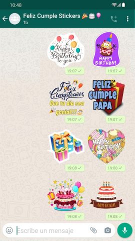 Наклейки С Днем Рождения для Android — скриншот 1