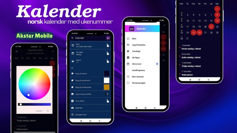 Norsk Kalender med Ukenummer для Android — скриншот 1