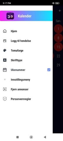 Norsk Kalender med Ukenummer для Android — скриншот 3