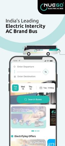 NueGo Bus Ticket Booking App для Android — скриншот 1