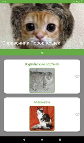 Определитель породы кошек для Android — скриншот 3