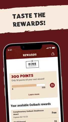 Outback Steakhouse для Android — скриншот 3
