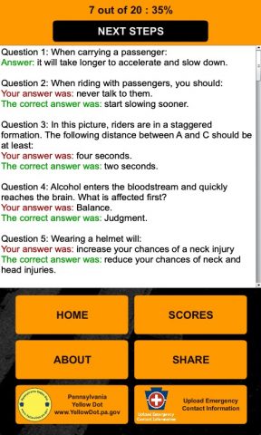 PA Motorcycle Practice Test для Android — скриншот 3