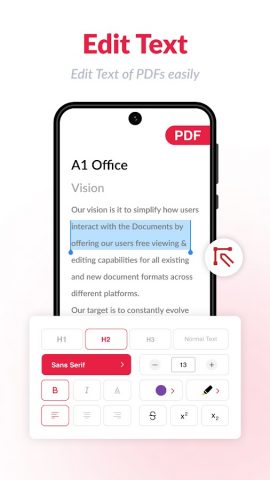 PDF text editor — Edit PDF для Android — скриншот 1
