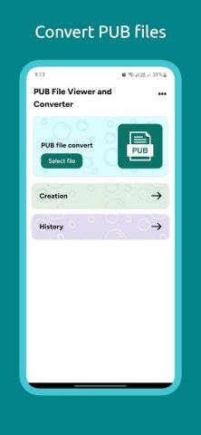 PUB File Viewer and Converter для Android — скриншот 1