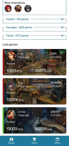 Paladins Stats Companion для Android — скриншот 3