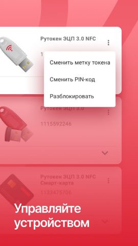 Панель управления Рутокен для Android — скриншот 3