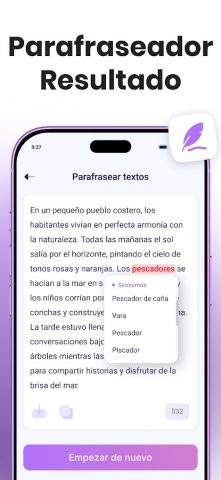 Parafrasear Textos для Android — скриншот 3