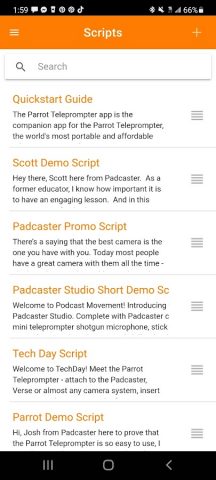 Parrot Teleprompter для Android — скриншот 2