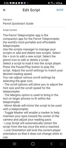 Parrot Teleprompter для Android — скриншот 5