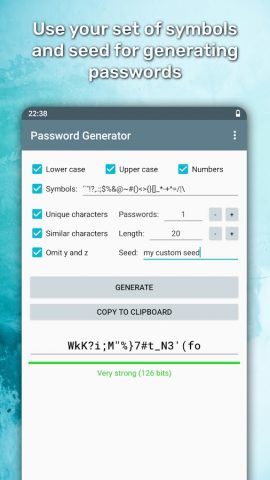 Password Generator для Android — скриншот 5