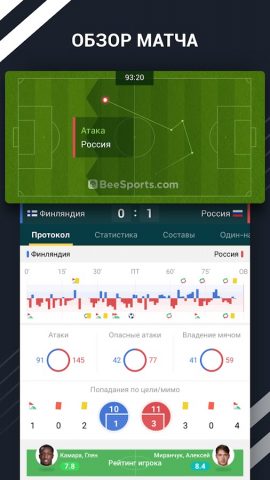 Пчела Спорт — счет онлайн для Android — скриншот 1