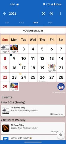 Philippines Calendar для Android — скриншот 1