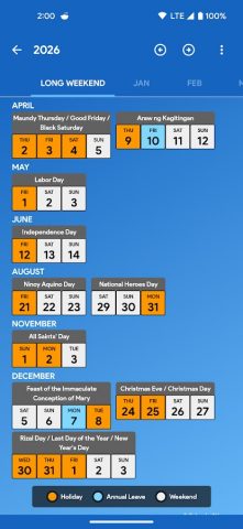 Philippines Calendar для Android — скриншот 4