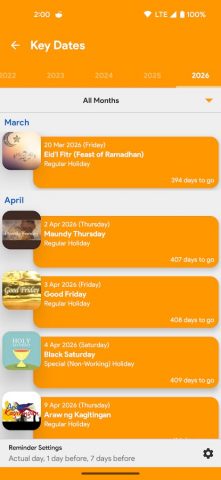 Philippines Calendar для Android — скриншот 5