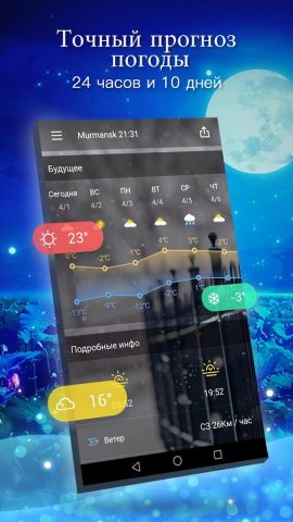 Погода для Android — скриншот 4