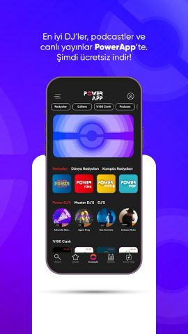 PowerApp: Radyo, Podcast, DJ для Android — скриншот 2