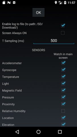 Продвинутый монитор сенсоров для Android — скриншот 3