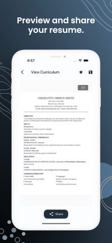 Quick & Easy Resume Builder CV для Android — скриншот 5