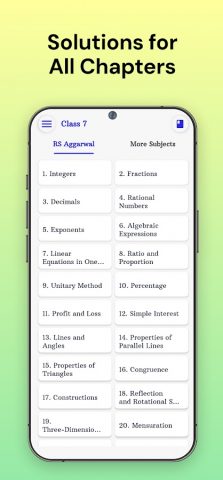 RS Aggarwal Class 7 Solution для Android — скриншот 1