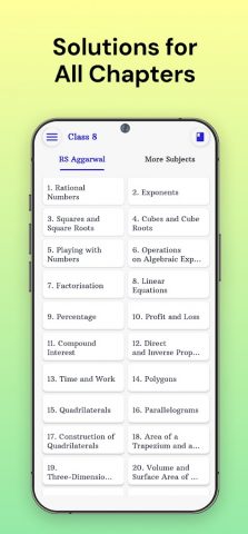 RS Aggarwal Class 8 Solution для Android — скриншот 1