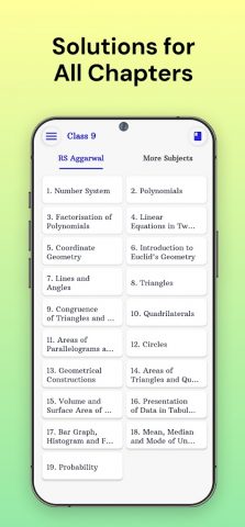 RS Aggarwal Class 9 Solutions для Android — скриншот 1