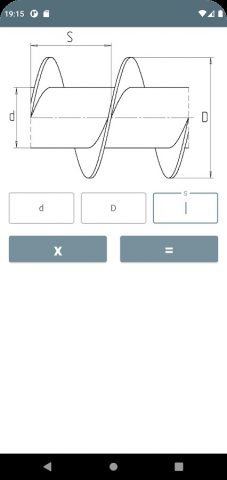 Расчет развертки шнека для Android — скриншот 1