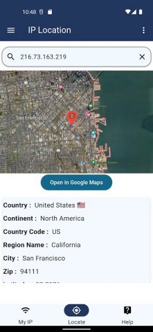 Расположение IP для Android — скриншот 1