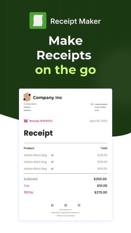 Receipt Maker для Android — скриншот 1