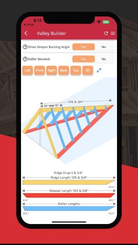 RedX Крыша — Расчет Стропил для Android — скриншот 3