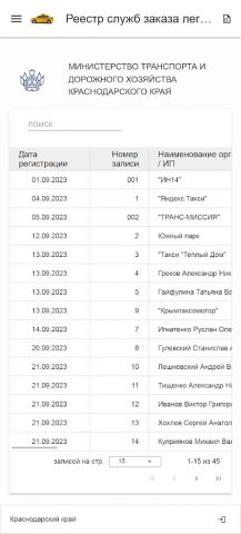 Реестр такси для Android — скриншот 5