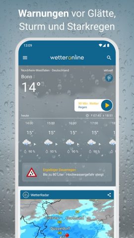 RegenRadar mit Unwetterwarnung для Android — скриншот 4