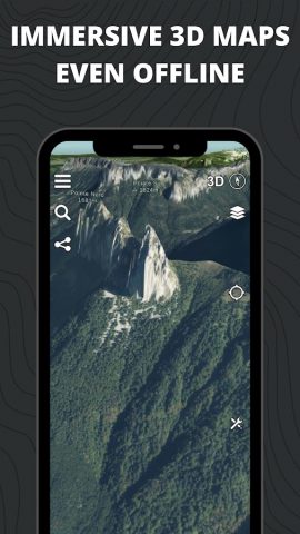 Relief Maps — 3D GPS для Android — скриншот 3
